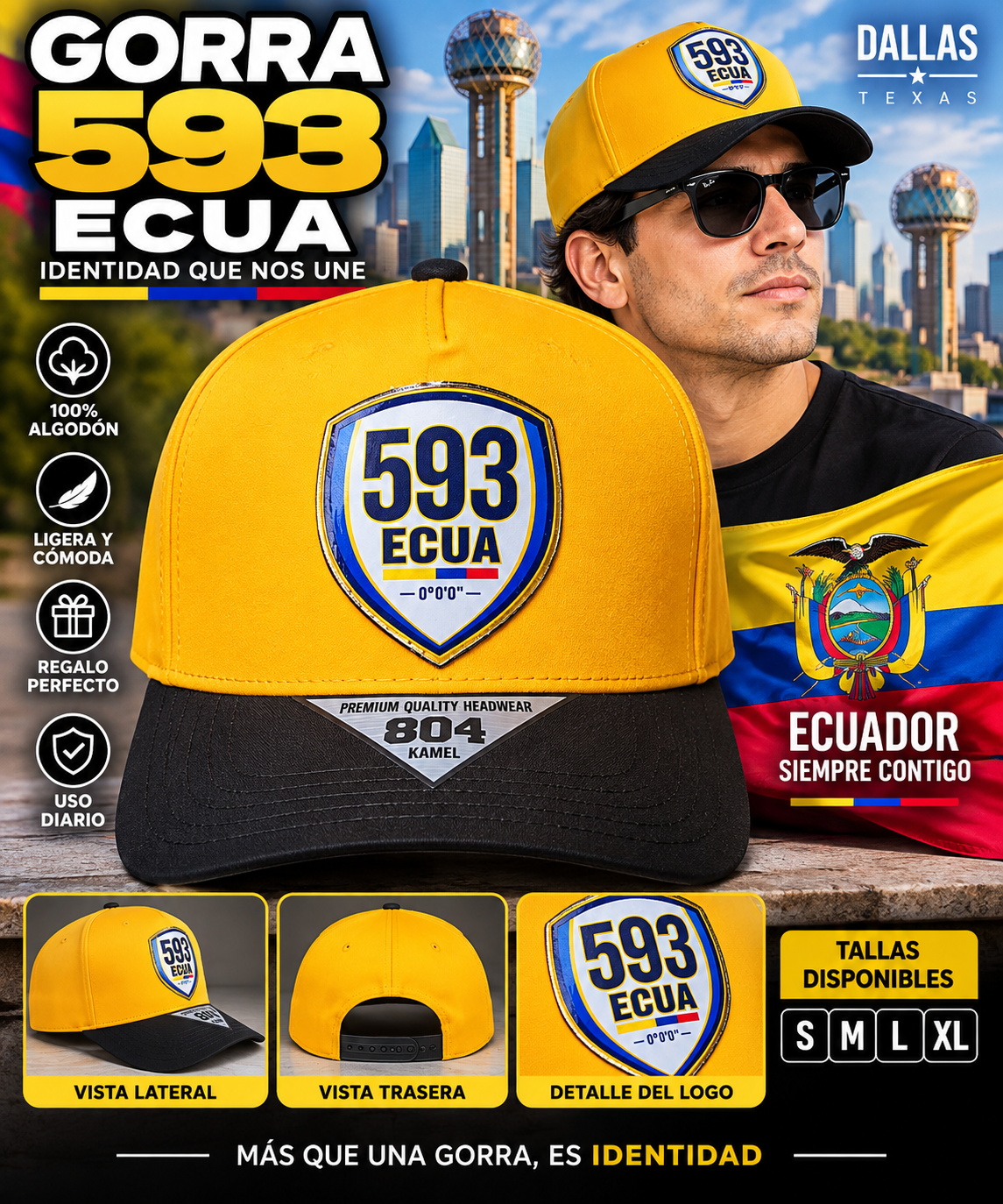 Gorra 593 Ecua Amarillo