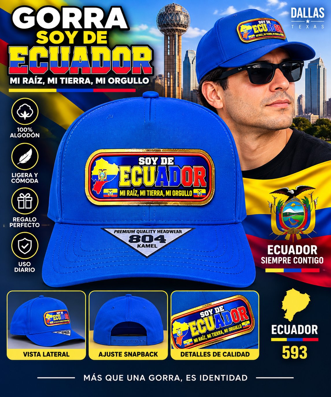 Gorra Ecuador Azul